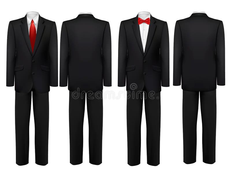 Black Suit and White Shirt on Mannequins. Vector. Stock Vector ...