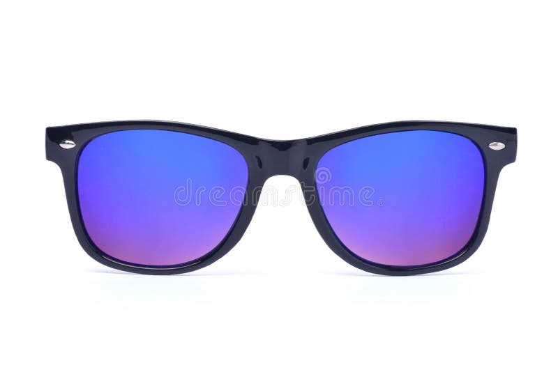 Black sunglasses with Multicolor Mirror Lens stock image Black sunglasses with Multicolor Mirror Lens stock image