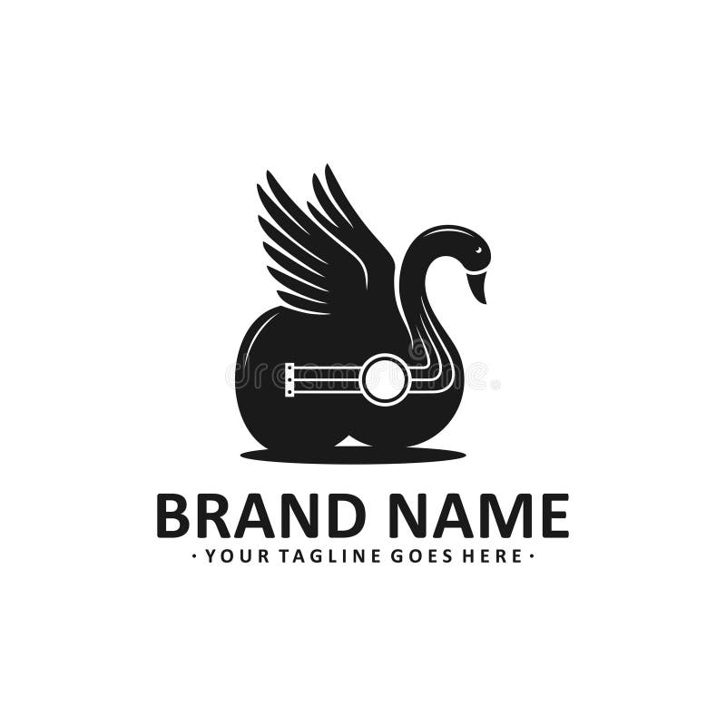 Black Swan Guitar Logo Design Stock Illustration - Illustration of design,  swan: 139946195