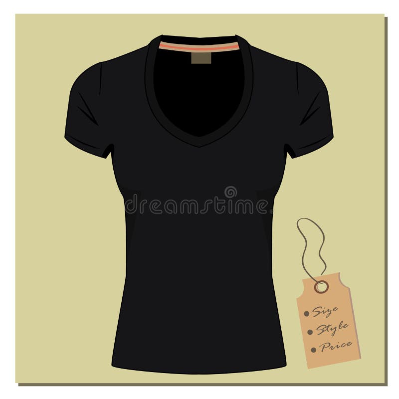 Black T-shirt Design, With A Label, Vector. Stock Vector - Illustration