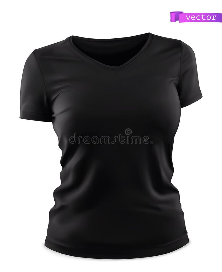 Download Black T-shirt Mockup. 3d Realistic Vector Stock Vector ...