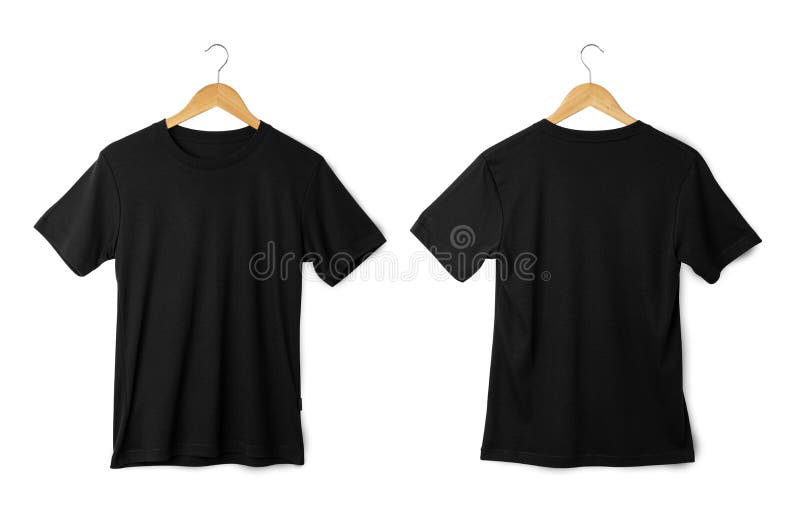 Black T Shirt Mockup Hanging, Realistic T-shirt. Stock Photo - Image of ...