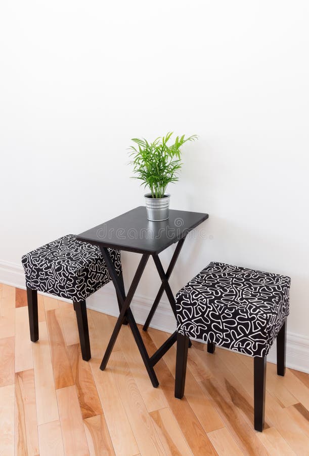 Black table with two chairs royalty free stock image Black table with two chairs royalty free stock image