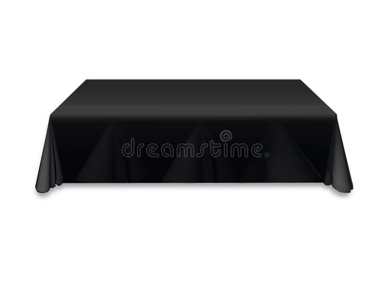 Black Tablecloth On The Table Empty Mockup Stock Vector ...