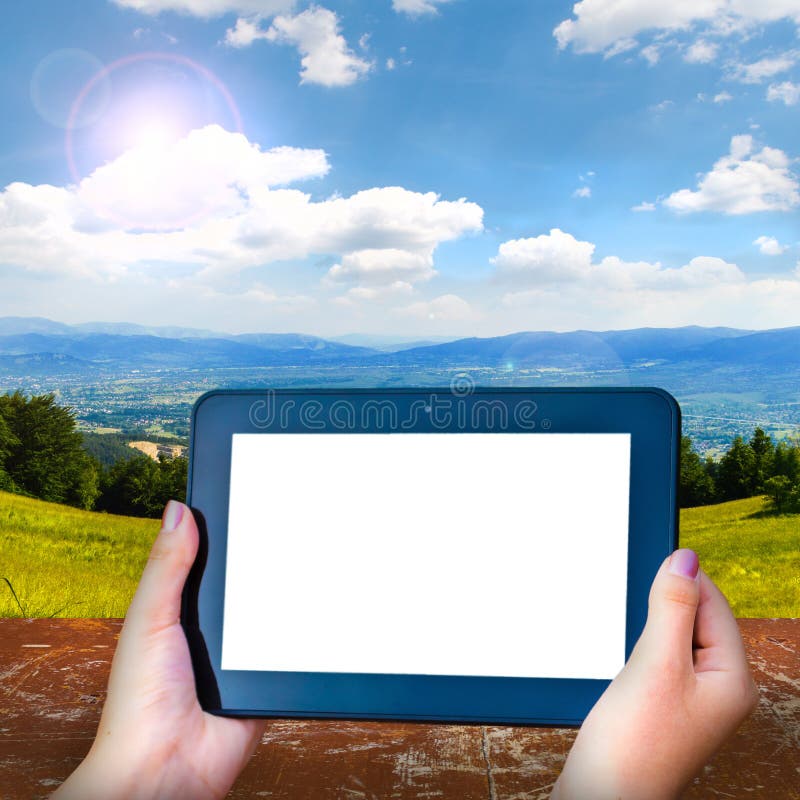 Black Tablet with a Blank Screen Stock Illustration Illustration of
