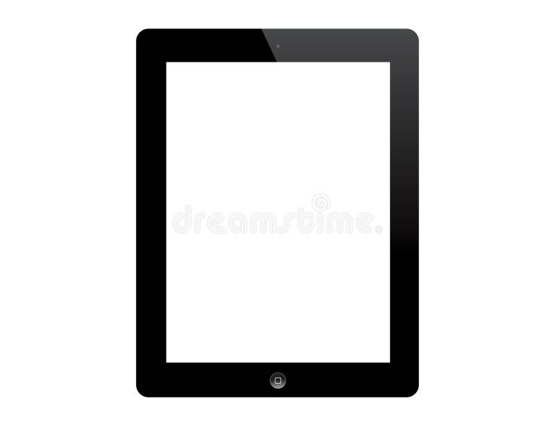 Black tablet iPad with white blank screen on white background vector illustration royalty free illustration