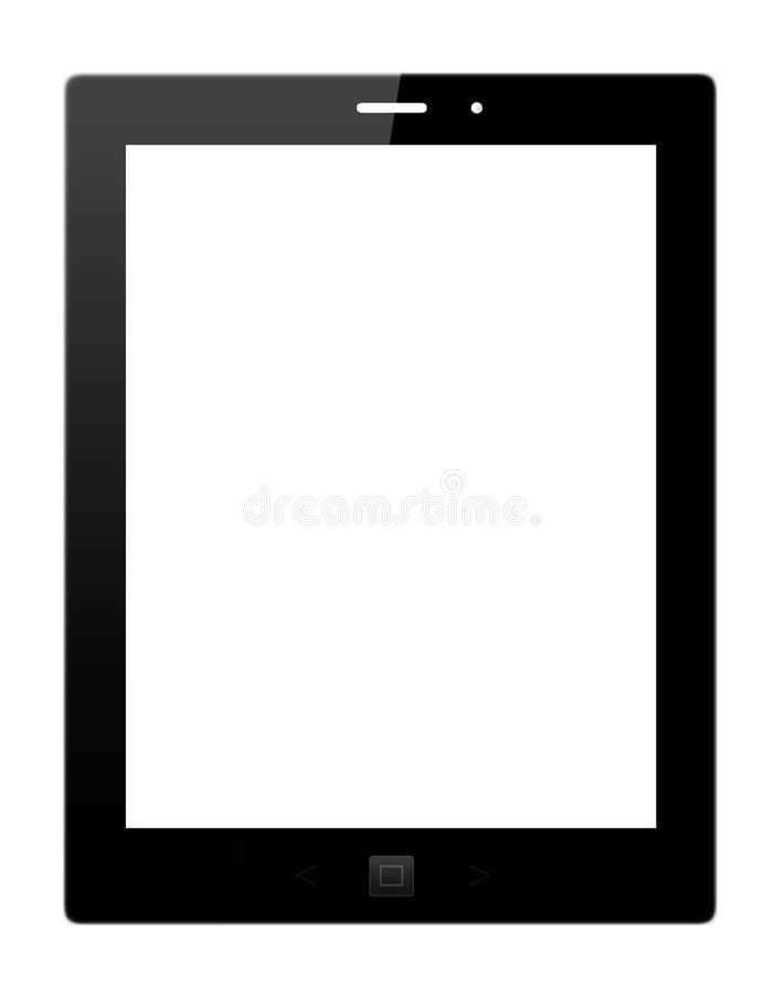 Black tablet pc on white background stock illustration