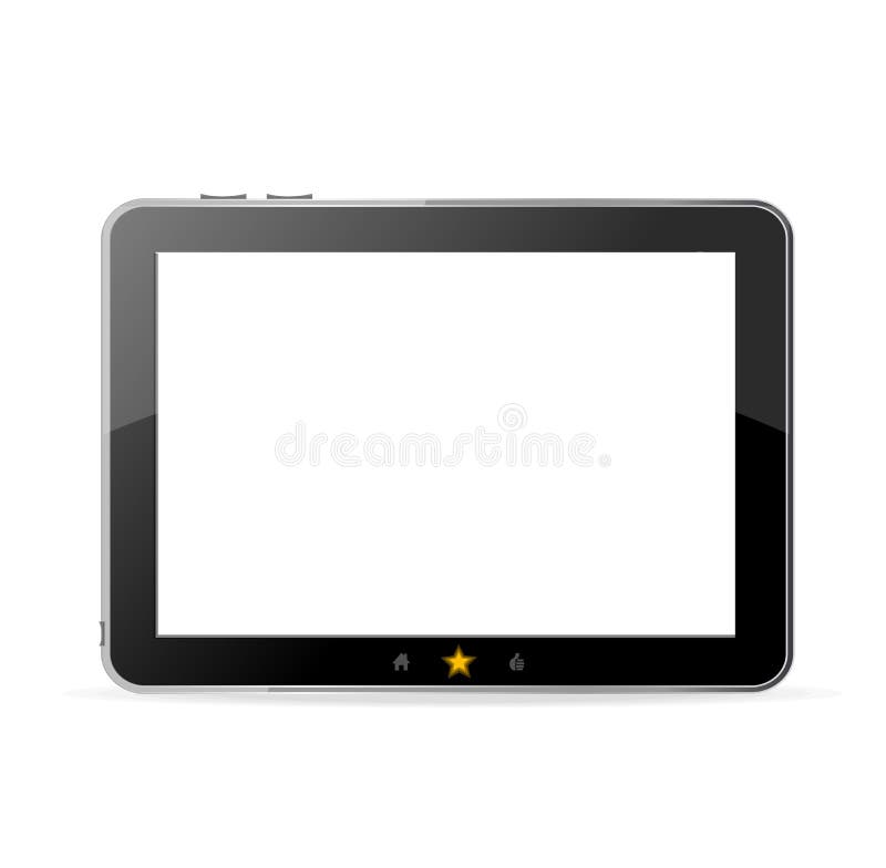 Black tablet pc on white background vector vector illustration