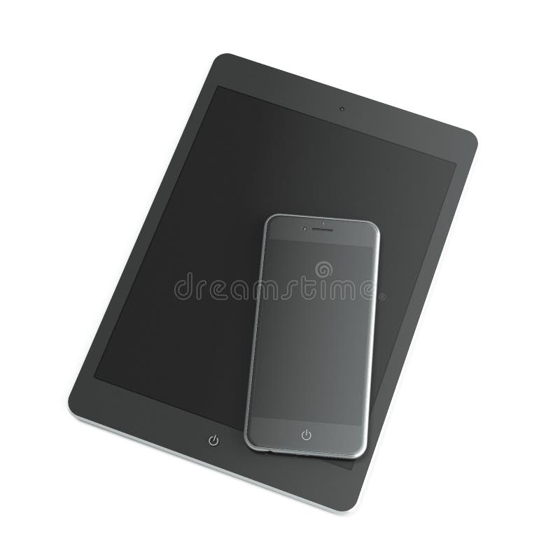Black Tablet and smart phone stock illustration