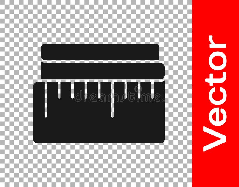 Black Tape Measure Icon Isolated on Transparent Background. Measuring