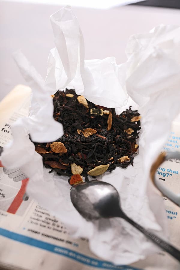 Black Tea with Fruit, an Aromatic, Aromatic Mix Stock Photo Image of