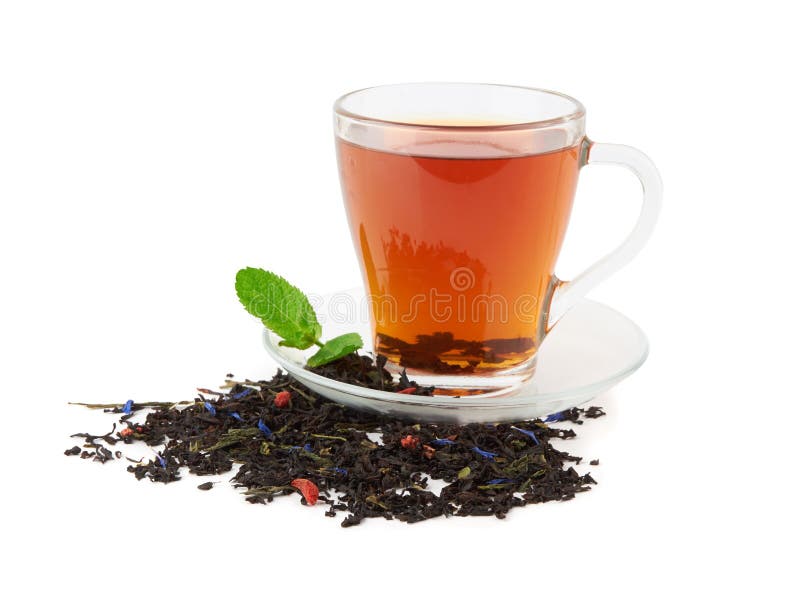 Black tea with mint stock image. Image of antioxidant 260250937