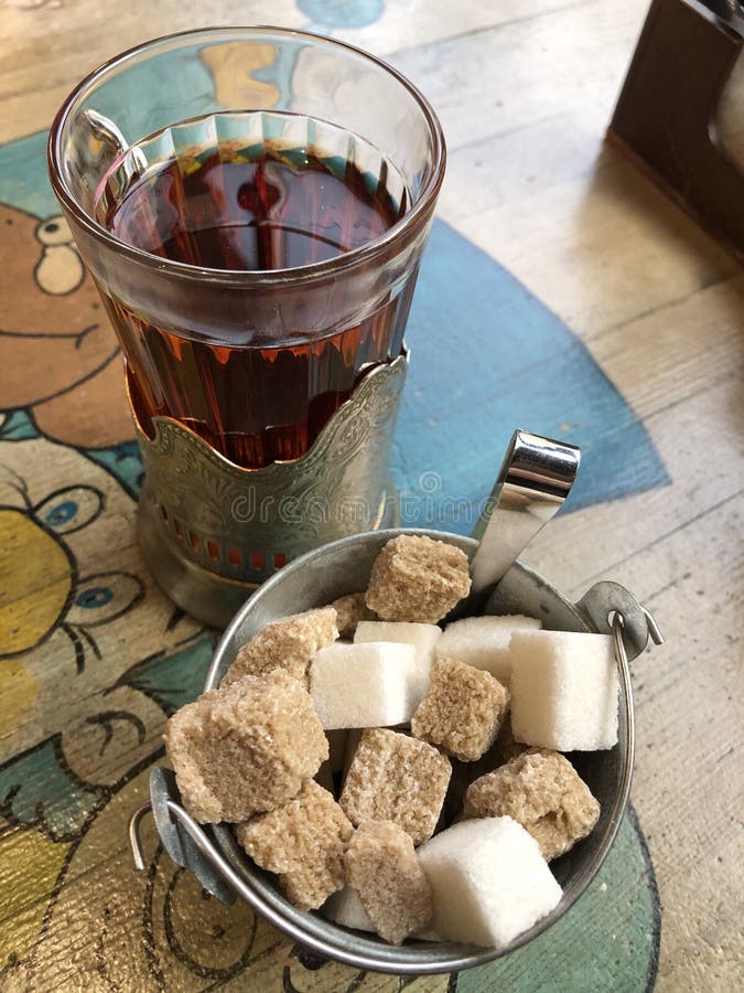 Black tea with sugar View stock image. Image of white 244002957