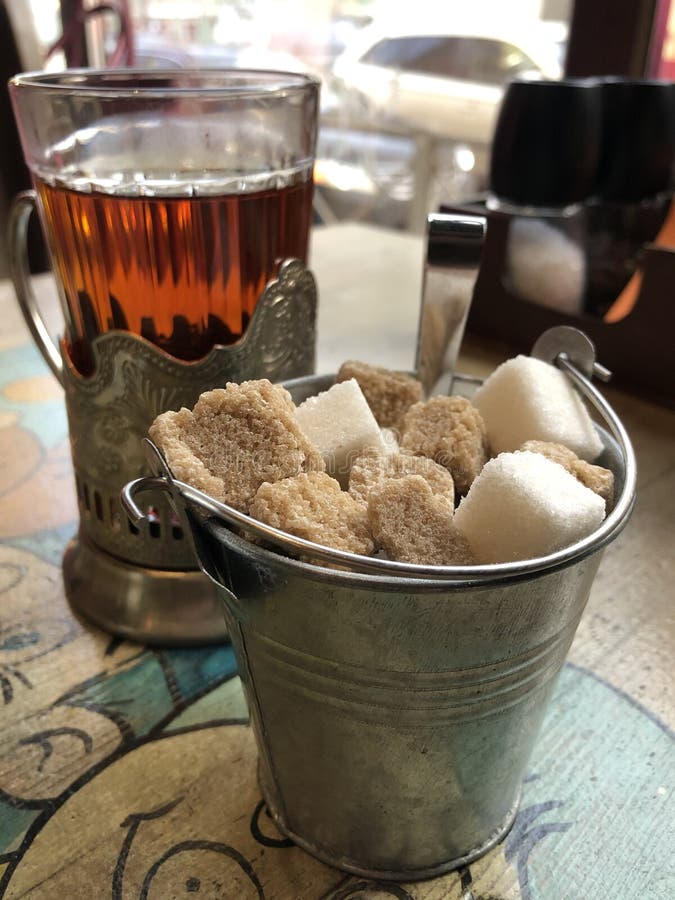 Black tea with sugar View stock image. Image of white 244002965