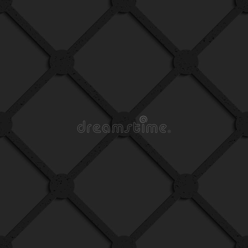 Vector black embossed pattern plastic grid seamless background