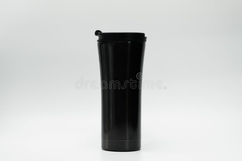 Black Thermos Bottle Isolated Stock Image Image of design, thermo