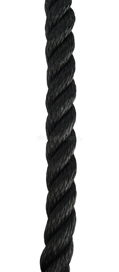Black thick rope isolated stock image. Image of strand - 33795001