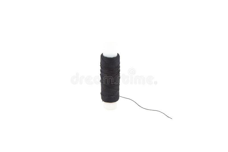 Black Thread on White Background Stock Image Image of filamentous