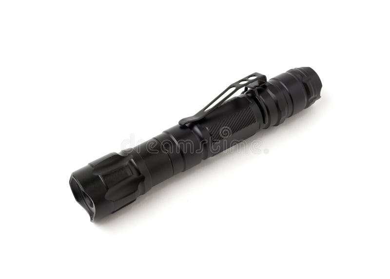 Black Torchlight Isolated on White Background Stock Image - Image of