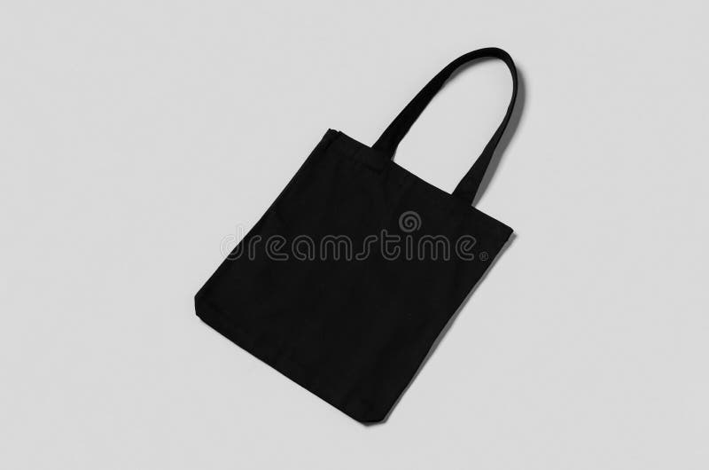 Download Black Tote Bag Mockup On A Grey Background Stock Image ...