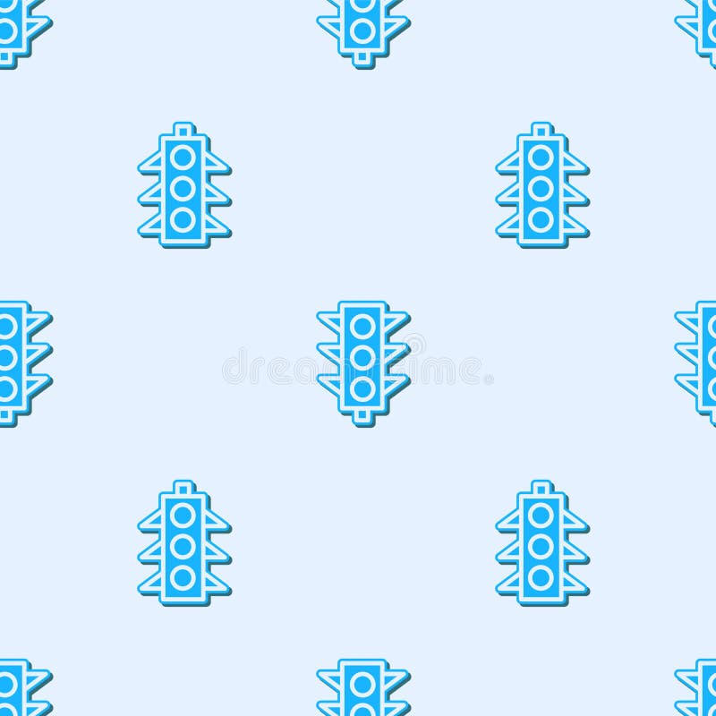 Black Traffic Light Icon Isolated on White Background. Vector Stock