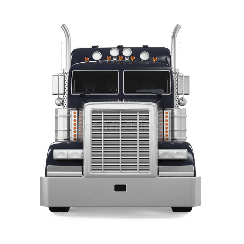 Black Trailer Truck stock illustration. Illustration of freight - 74297920