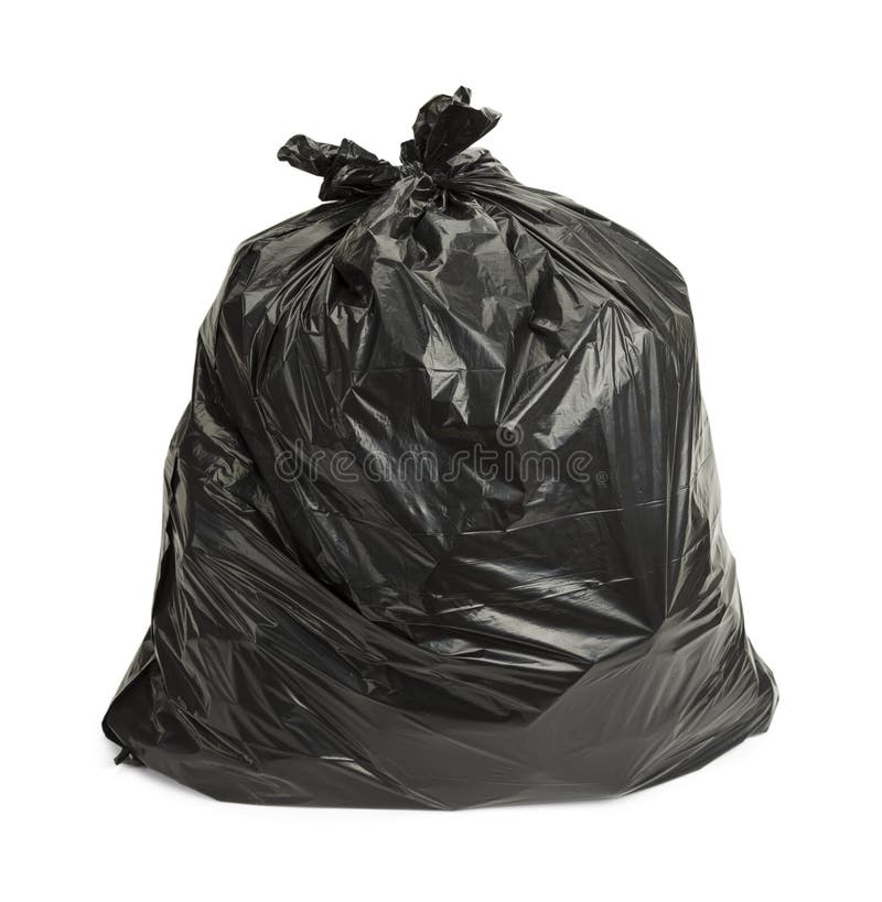 Black Trash Bag stock photo. Image of path, full, vertical 38680432