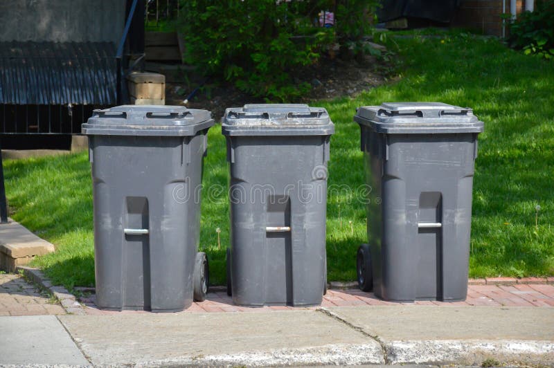 Black trash bins stock image. Image of coffee, food, environment 94150903