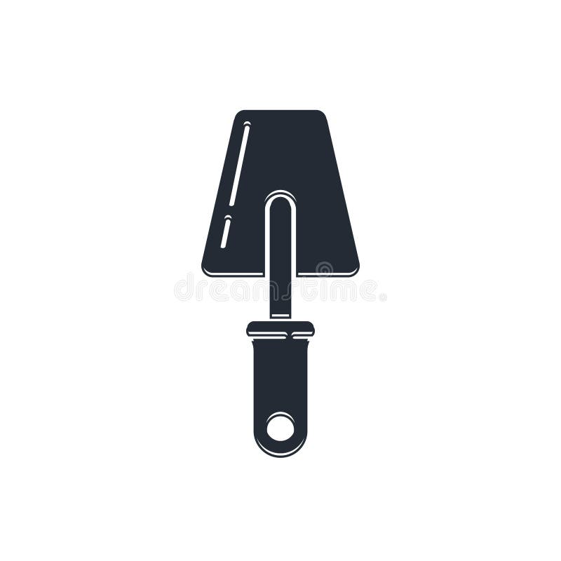 Black Trowel icon isolated on white background. Vector vector illustration