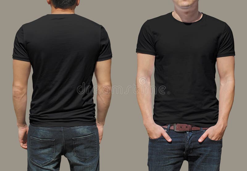 Black Tshirt On A Young Man Template Stock Image - Image: 55995467