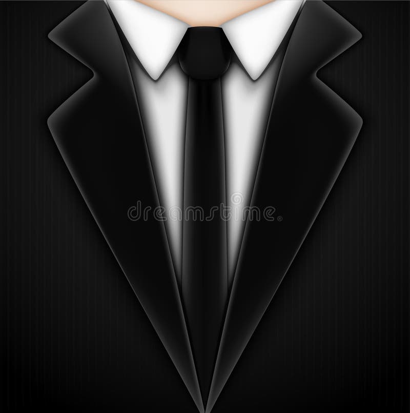 Black Tuxedo With Tie Stock Vector Illustration Of Jacket 28511291 - roblox t shirt suit and tie