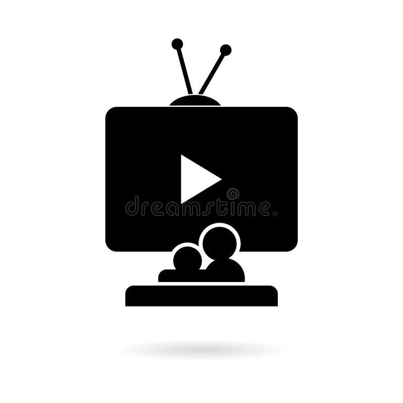 Black Old Television Icon, Tv Logo Stock Vector - Illustration of empty