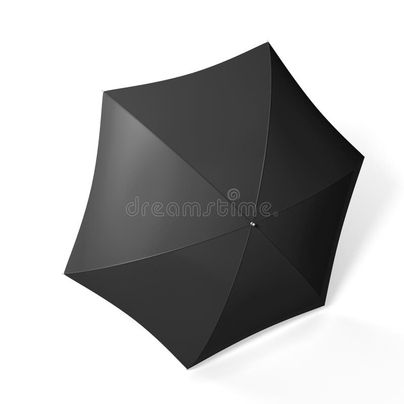Black Umbrella Isolated Over White Stock Illustration Illustration of