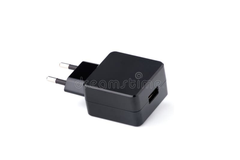 Black USB Electronics Device Charger Isolated Stock Image Image of