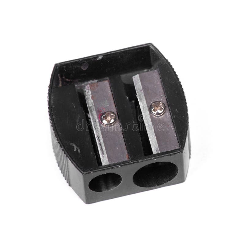 Black used pencil sharpener royalty free stock images