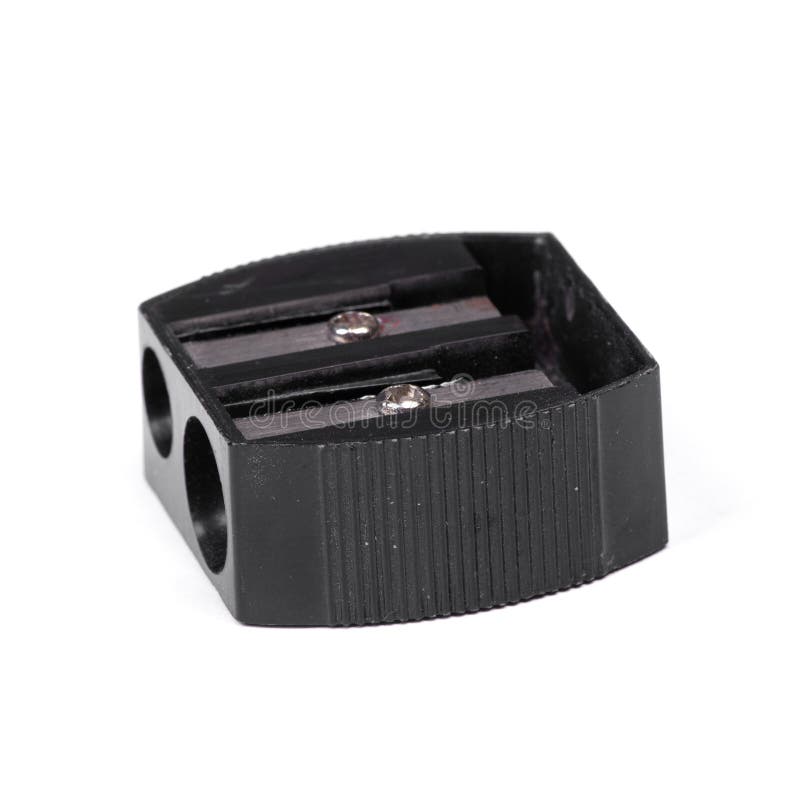 Black used pencil sharpener stock photography