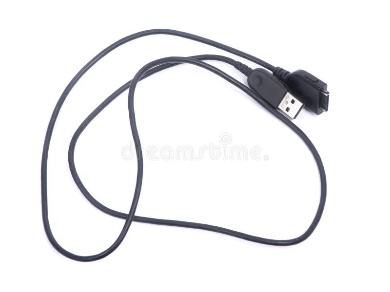 Black used USB cable stock photos