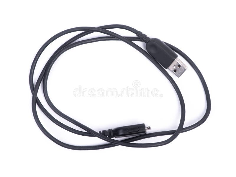 Black used USB cable royalty free stock image