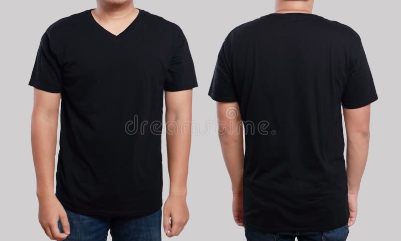 Download Black V-Neck Shirt Design Template Stock Photo - Image of ...