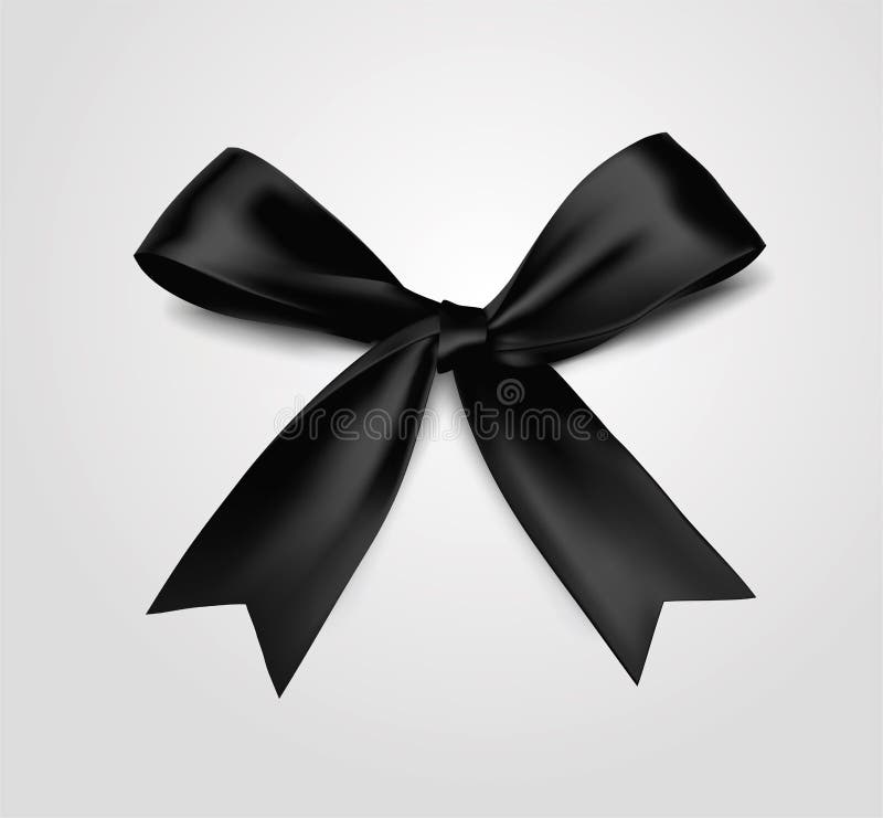 Black Vector Bow Illustration Realistic 3d Style Stock Vector