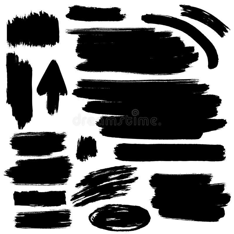 Black vector brush strokes collection royalty free illustration