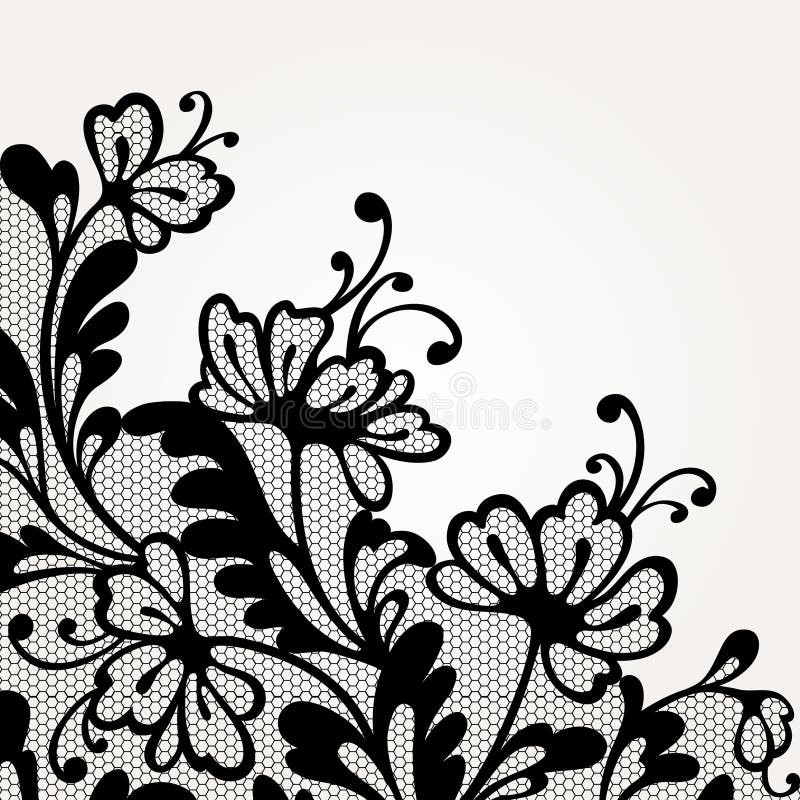 Beautiful Black-and-white Lace Flower in the Corne Stock Vector ...