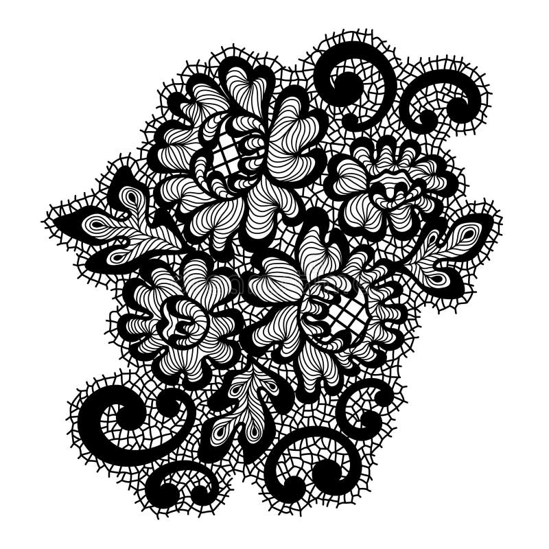 Black vector lace ornament stock vector. Illustration of creative