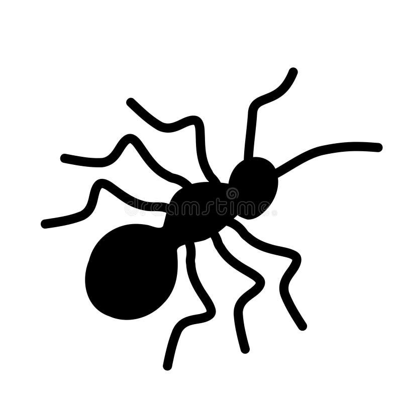 Black vector logo of one ant on a white background vector illustration