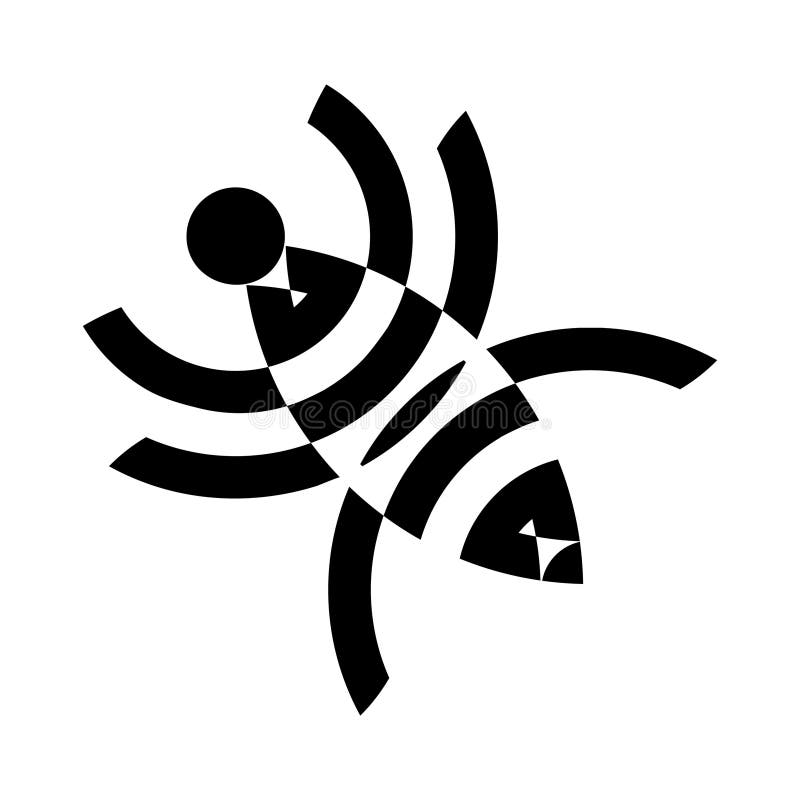 Black vector logo of one cockroach on a white background royalty free illustration