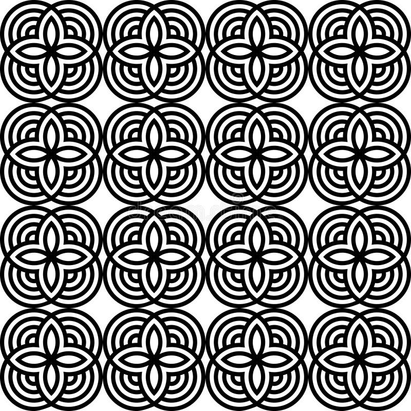 Black Vector seamless pattern of an element made is on a white background royalty free illustration