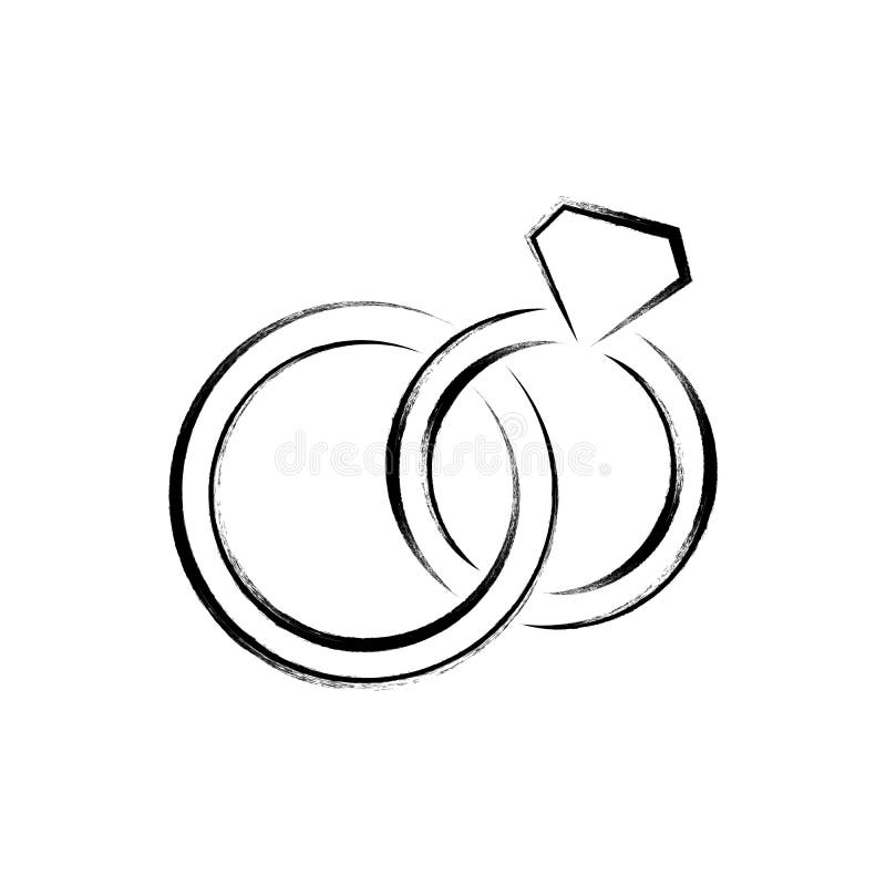 Black Vector Wedding Rings Icon Stock Vector Illustration of announcement, emblem 93761505