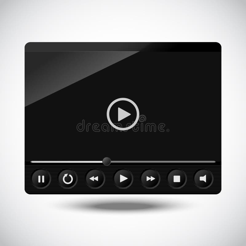 Black Video Player. Vector Illustration Stock Vector Illustration of