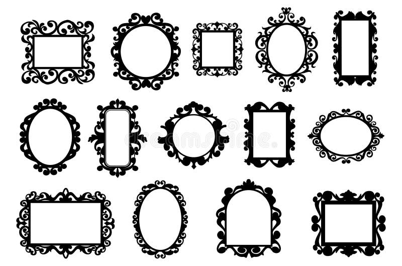 Vintage Frames. Antique Ornamental Wedding Borders, Vector Decorative ...