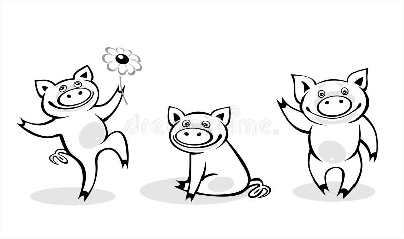 black vita pigs stock illustrationer black vita pigs stock illustrationer